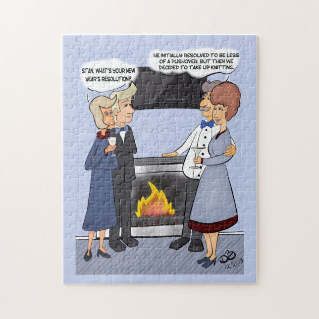 Resolução de Ano Novo Engraçado Quebra-cabeça de J (Vertical)