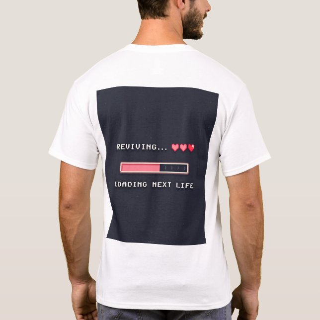 Respawning... Please Wait – Funny Gamer T-Shirt (Verso)