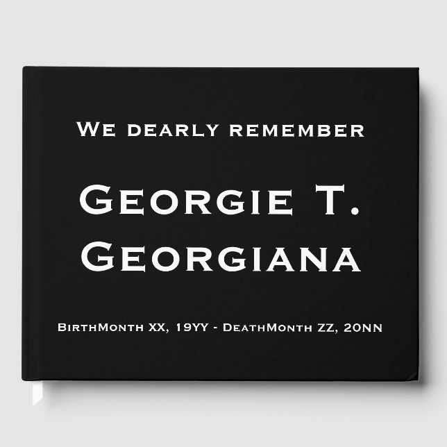 Respeitável e Elegante Livro de Convidados Funerai (Frente)