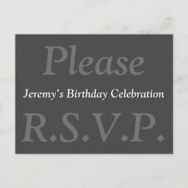 Respeitável e elegante "Por favor R.S.V.P." Cartão