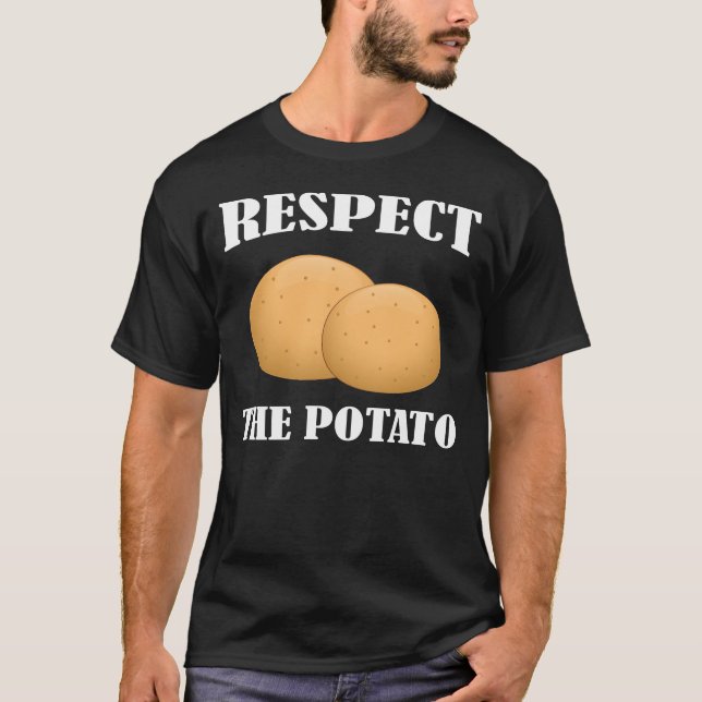 Respeite a Camiseta da Batata Humor Amante de Bata (Frente)