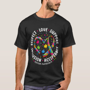 Respeite Amor Apoio Camisas de Conscientização do