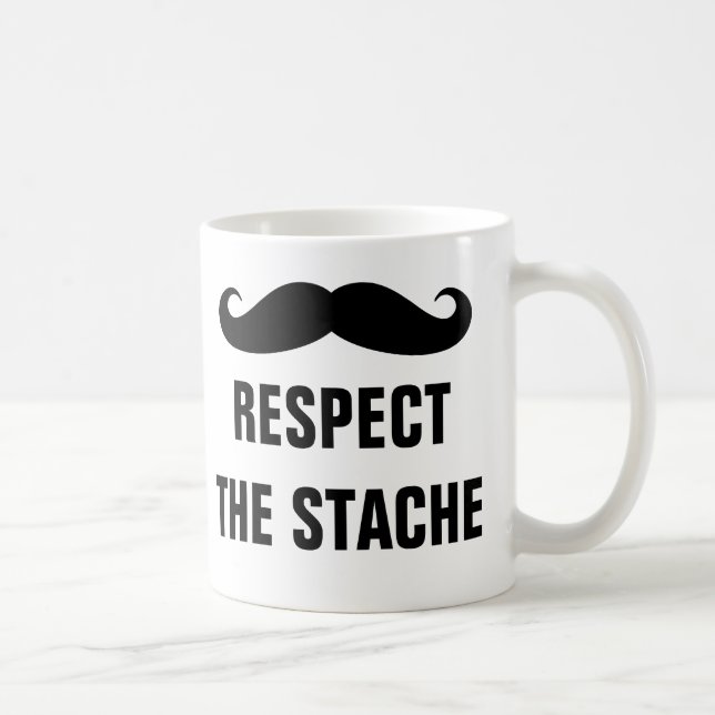 Respeite o bigode caneca de café engraçada para ho (Direita)