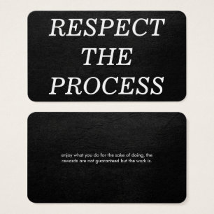 Respeite o processo