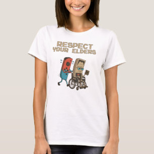Respeite Seus Anciãos Jogos Retrô Fofa Camiseta de