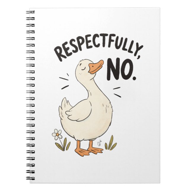 Respeitosamente, Não - Caderno Espiral (Frente)