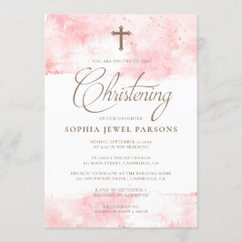 Respingo cor-de-rosa dos convites | do baptismo &