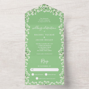 Respiração do Bebê no Casamento Floral Verde da Sa