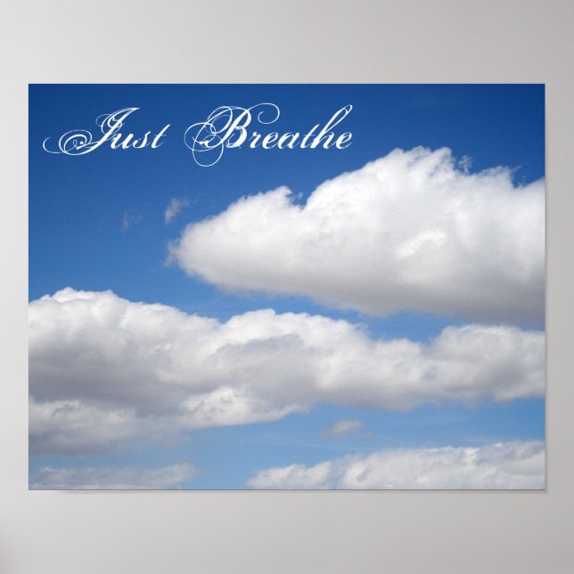 Respire Belas Nuvens Poster Motivacional (Frente)