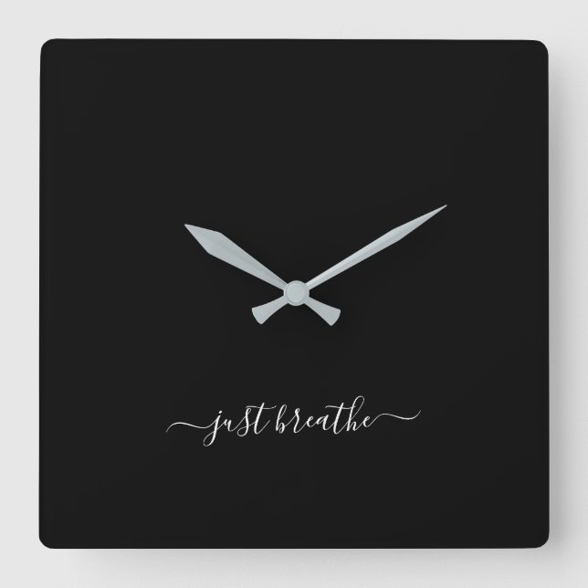 Respire o relógio grande do yoga elegante preto (Frente)