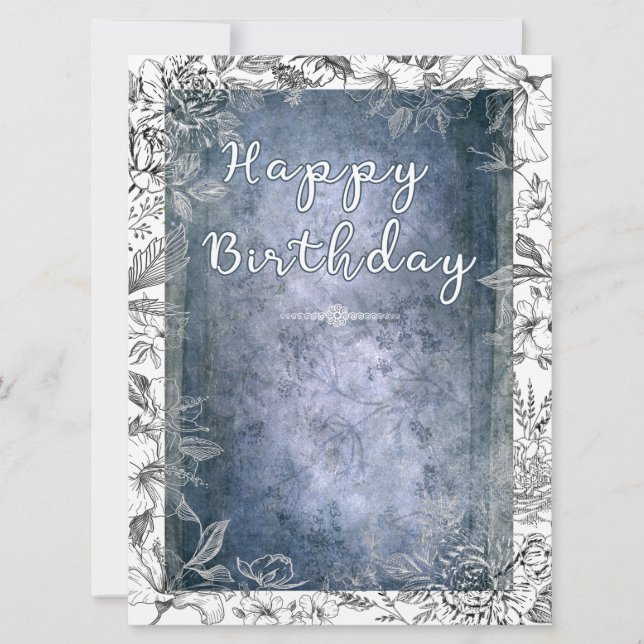 Resplandor Floral Retro: Feliz Cumpleaños (Frente)