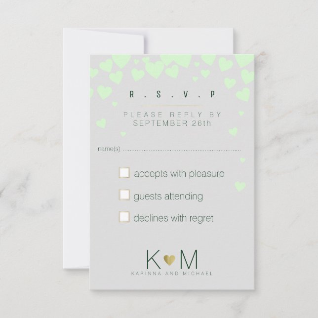 responder rsvp . amor romântico casamento (Frente)