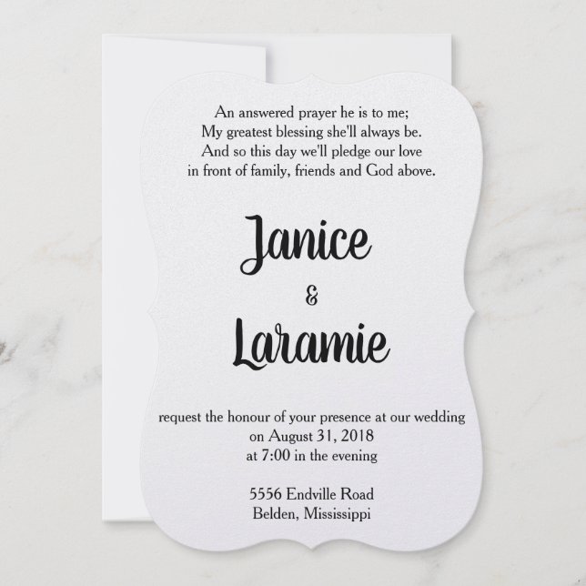 Resposta a oração Convite de Casamento (Frente)