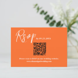 Resposta ao Código QR de cor laranja moderna RSVP 