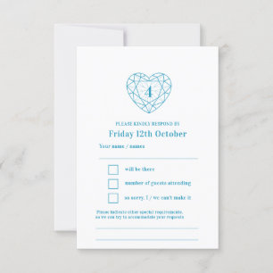 Resposta azul topaz RSVP no 4.º aniversário