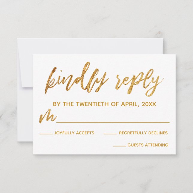 Resposta Branca de Escrita Manual de Ondas Dourada (Frente)