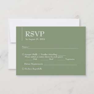Resposta Branca Verde Simples de Casamento Moderno