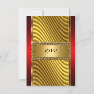Resposta de Bar Mitzvah Art Déco Dourado e Vermelh