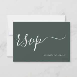 Resposta de Caligrafia RSVP de Casamento Verde Eme