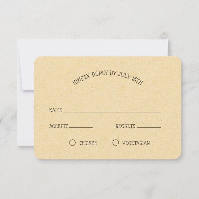 Resposta de Casamento Abelha Mel Vintage (Frente)