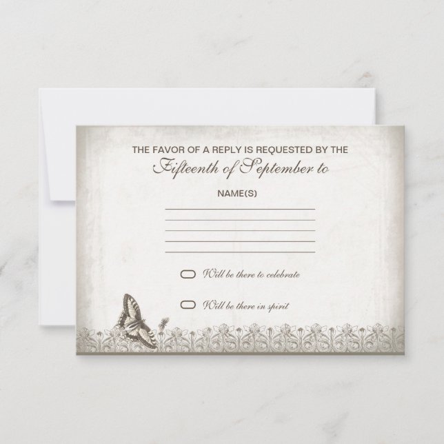 resposta de casamento antigo vintage (Frente)