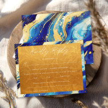 Resposta de Casamento Azul Dourado da Marinha Real