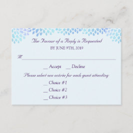 Resposta de Casamento Azul Hydrangea Resposta RSVP