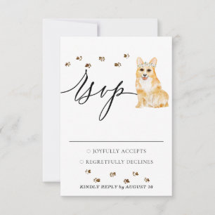 Resposta de casamento Boas-vindas ao Corgi Dog