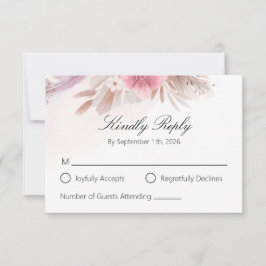 Resposta de Casamento Boho Chic Rosa Romântica e C