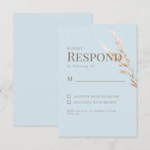 Resposta de Casamento Boho em Azul Céu com Texto D