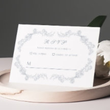 Resposta de Casamento Botânico Azul