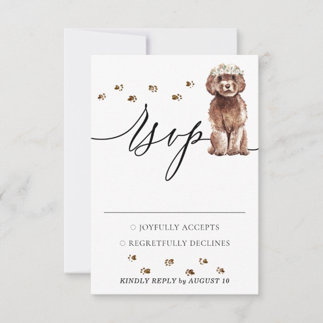 Resposta de Casamento Cão de Cavapoo Brown (Frente)