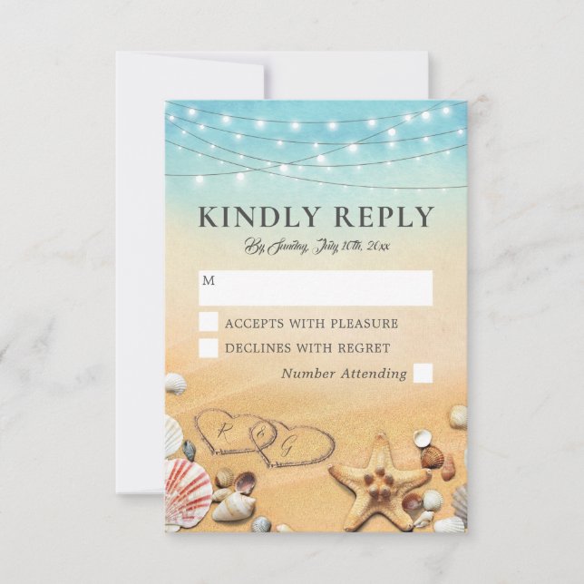 Resposta de Casamento Cardíaco Rustic Tropical Bea (Frente)