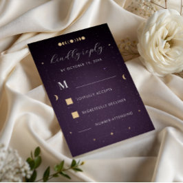 Resposta de Casamento Celestial Roxo Galáxia Doura
