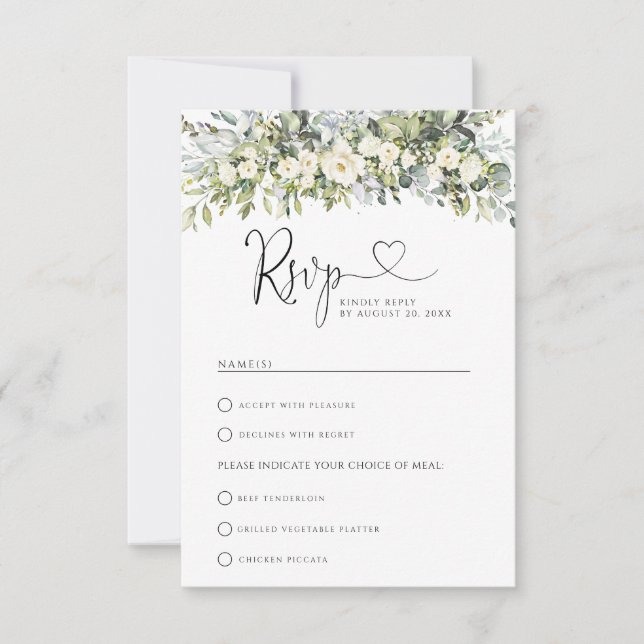 Resposta de Casamento com Flores Brancas e Escolha (Frente)