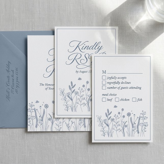 Resposta de Casamento com Letra Elegante Flor Silv (Criador carregado)