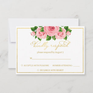 Resposta de casamento com rosas cor-de-rosa em our