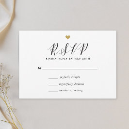 Resposta de Casamento Corações de Ouro Modernos