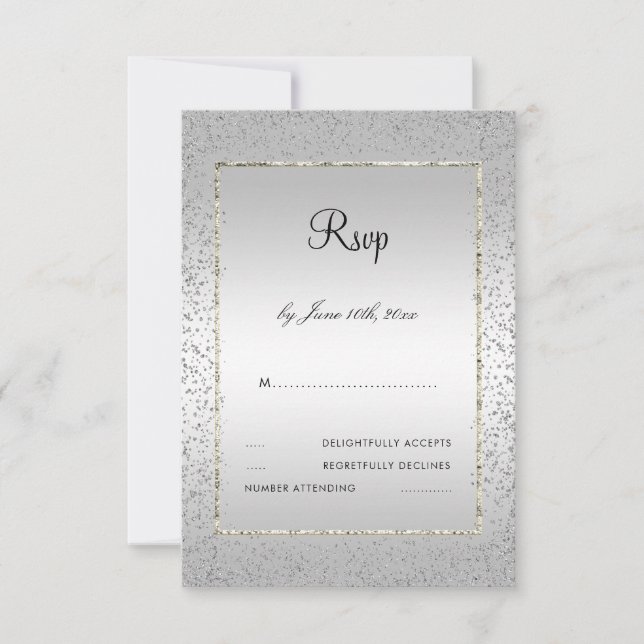 Resposta de Casamento de 60 Anos Stylish Silver Co (Frente)