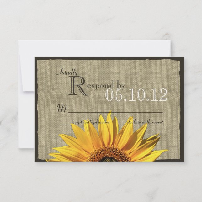 Resposta de Casamento de Girassol e Burlap no Oest (Frente)