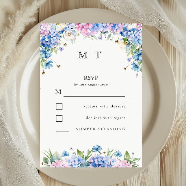 Resposta de Casamento de Hidrangea Azul Elegante M (Criador carregado)