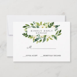 Resposta de Casamento de Quadro White Bloom RSVP