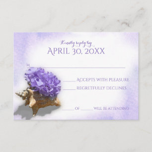 Resposta de Casamento de Seashell e Hydrangea Púrp