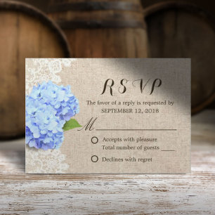 Resposta de Casamento em Renda Azul Rústica e Lona