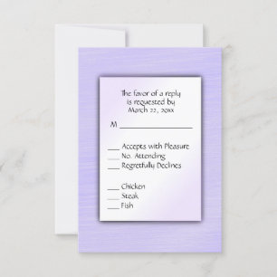 Resposta de Casamento Escolha do Menu Lavanda Ador