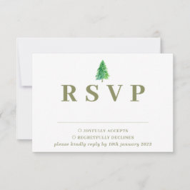 Resposta de Casamento Floral Aquarela de Árvore da