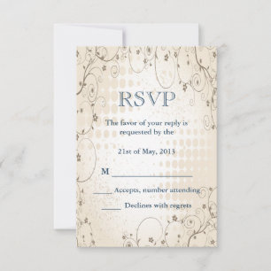 Resposta de Casamento Floral Bege Vintage