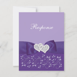 Resposta de Casamento Floral Branco Púrpura C, ARC