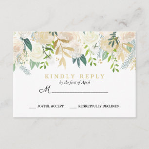 Resposta de Casamento Floral do Buquê de Marfim R