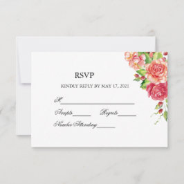 Resposta de Casamento Floral Rosa e Pêssego